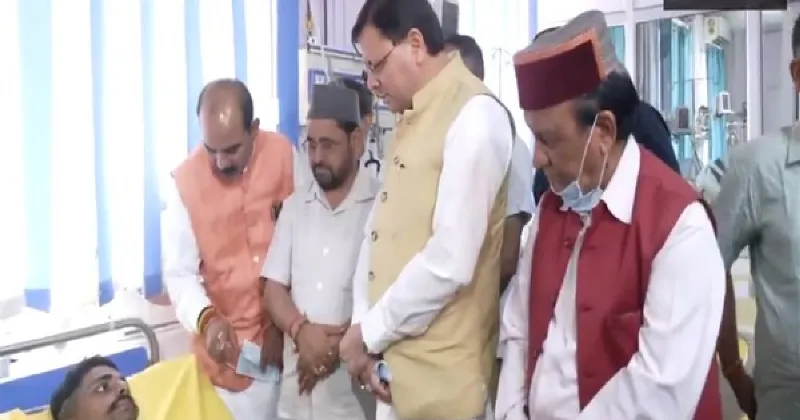 Uttarakhand CM Dhami visits hospital to meet disaster victims