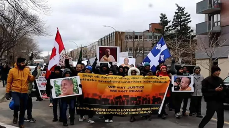 Hindus protest in Montreal against Bangladesh in solidarity with ISKCON