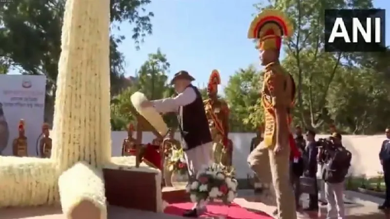 Amit Shah attends BSF's 60th Foundation Day parade in Jodhpur, pays floral tribute