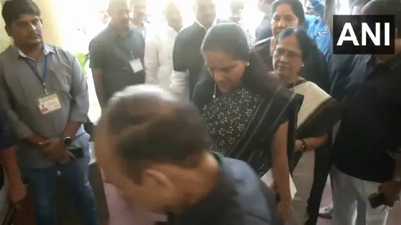 Hyderabad: BRS MLCs, including BRS MLC K Kavitha, arrived at Telangana Legislative Council today