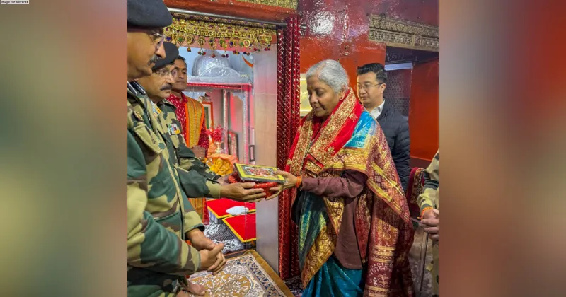 Sitharaman visits Tanot Rai Mata temple in Jaisalmer, interacts with BSF soldiers