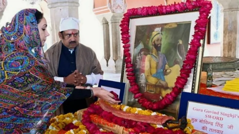 Rajasthan Deputy Chief Minister Diya Kumari pays floral tributes to Guru Gobind Singh on his birth anniversary