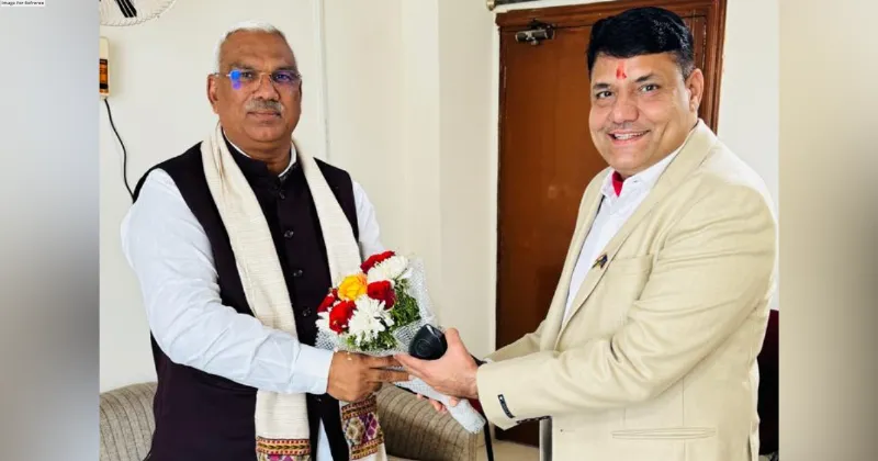 NCB Rajasthan Zonal Director Ghanasyam Soni meets Home Minister Jawahar Singh Bedham