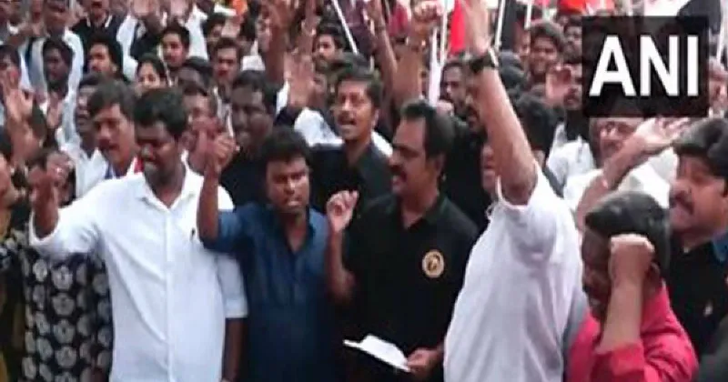 DMK students' wing holds protest in Chennai against UGC draft rules