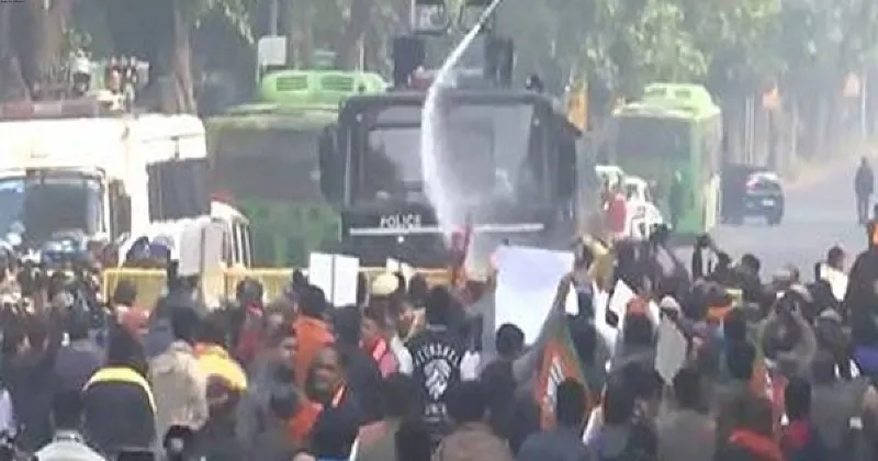 Delhi: BJP workers march to Kejriwal's residence to protest remarks on Purvanchalis