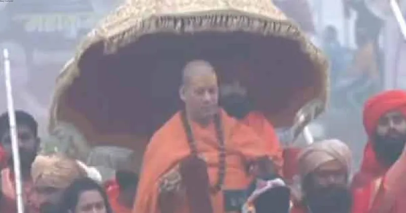 Maha Kumbh: Swami Kailashanand Giri leads Niranjani Akhara as first 'Amrit Snan' begins