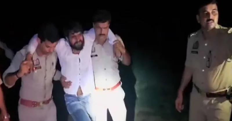Jait police in Mathura encounter two accused wanted in a murder case