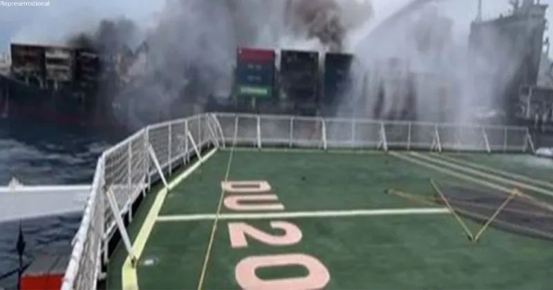 Indian Coast Guard battles thick smoke after fire breaks out on Singapore-flagged container ship