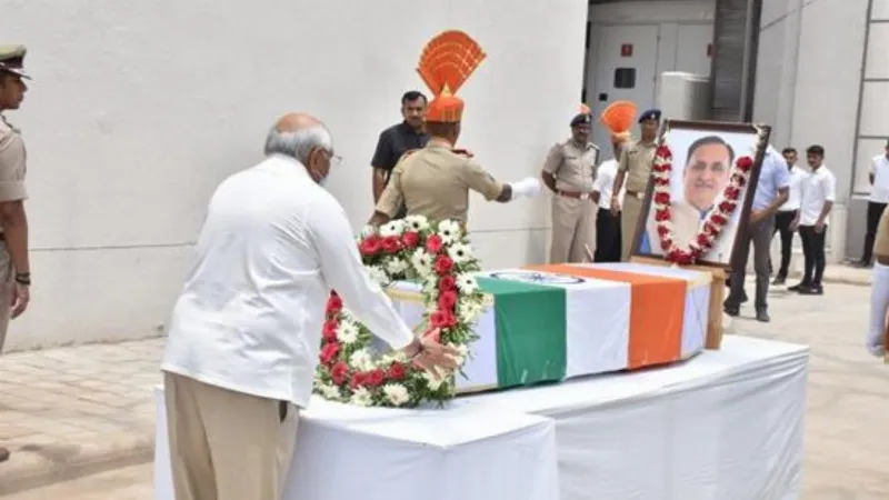 Former Gujarat CM Vijay Rupani accorded Guard of Honour