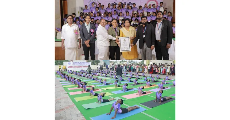 Sri Shankari Yoga Institute Marks 13 Years with International Yoga Day And New World Record Celebration