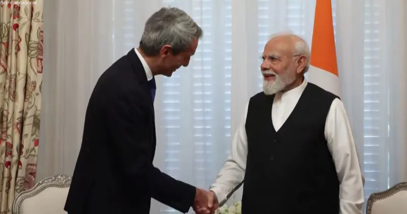 PM Modi meets Saint-Gobain CEO Benoit Bazin in Paris