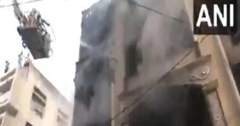 Hyderabad: Fire breaks out at three-storey building in Begum bazar; one rescued
