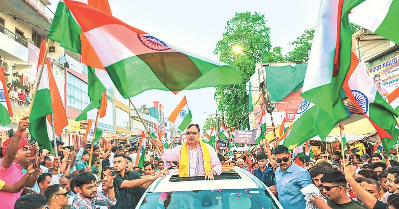Bhajan Lal leads ‘Tiranga Yatra’ in Sanganer