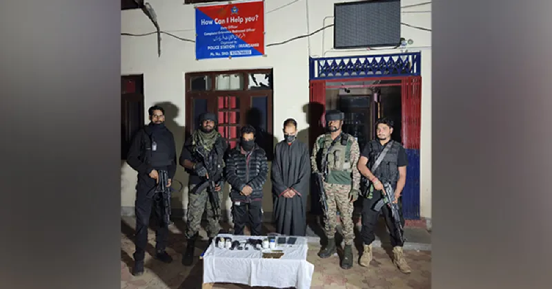 J-K: Two terrorist associates nabbed in Shopian joint operation, arms recovered