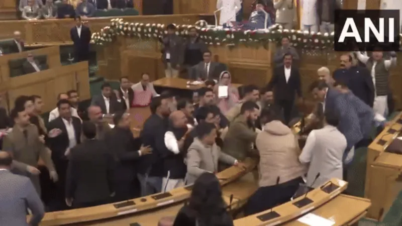 Chaos in JK Assembly, BJP MLA's clash with MLA Khurshid over resolution on Article 370