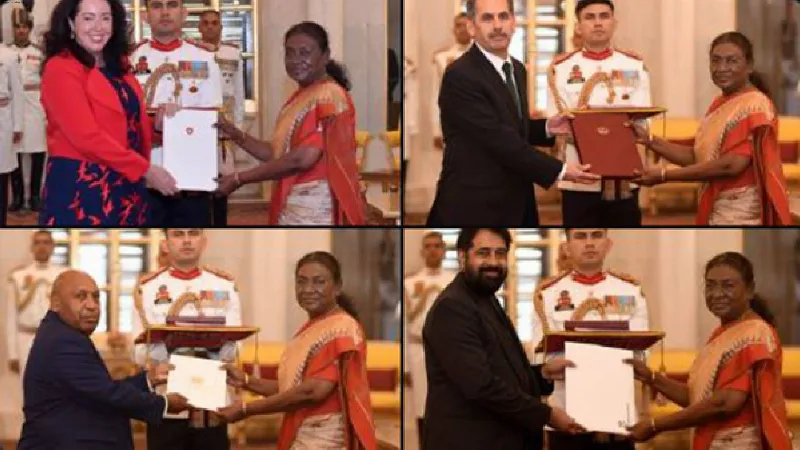 Envoys of six countries present credentials to President Droupadi Murmu