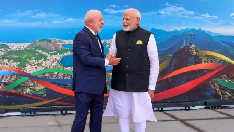 Brazil President Lula welcomes PM Modi at G20 venue