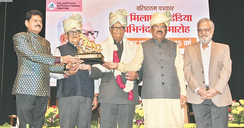 Dignitaries honour Milap Chand Dandiya