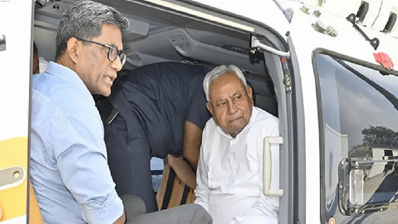 CM Nitish Kumar inspects flood-affected areas and relief work carried out in state