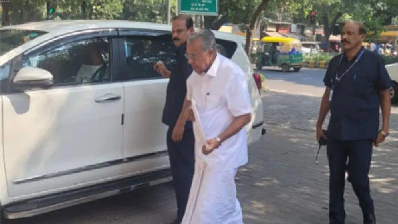 Kerala CM Pinarayi Vijayan arrives at CPI-M party headquarters to attend Polit Bureau meet in Delhi