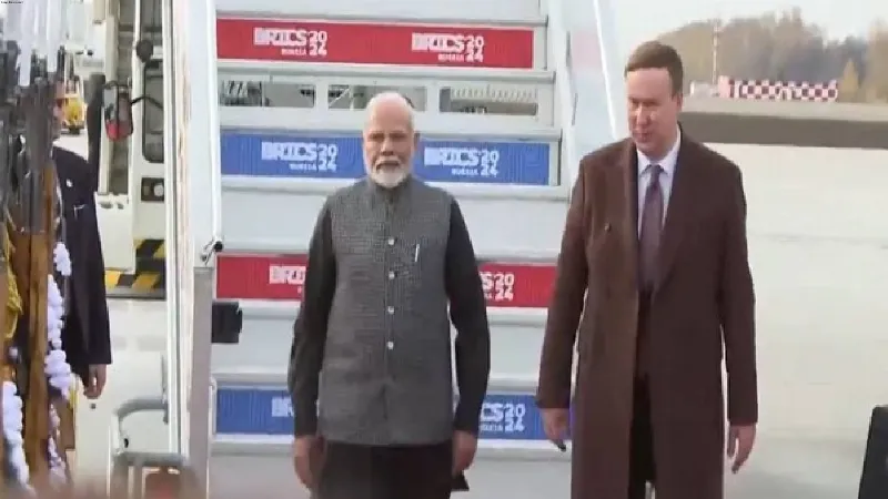 PM Narendra Modi lands in Kazan to attend 16th BRICS Summit