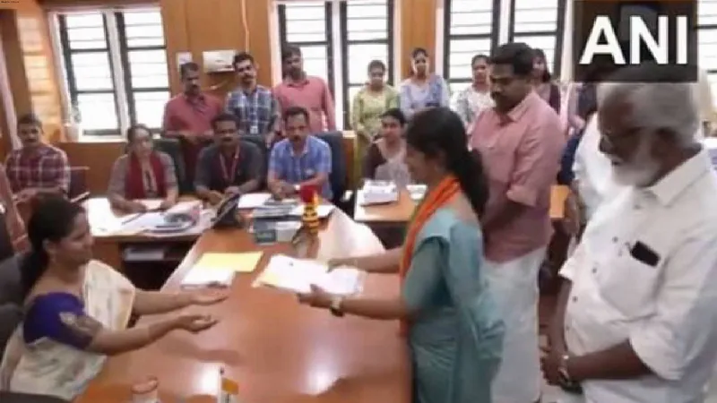 BJP's Wayanad LS candidate Navya Haridas files nomination