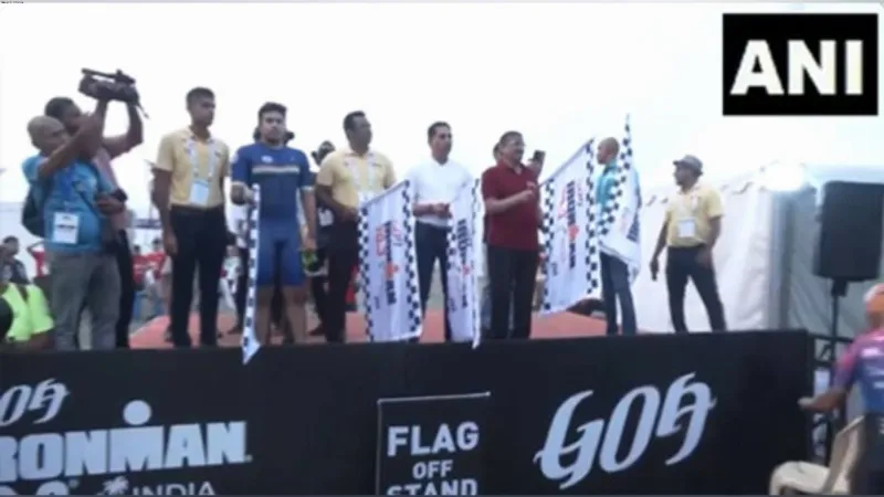 BJP MP Tejasvi Surya flags off triathalon event Ironman 70.3 in Goa