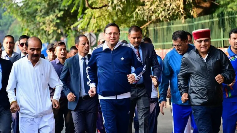 Uttarakhand CM Pushkar Singh Dhami participates in 'Run for Unity' in Dehradun