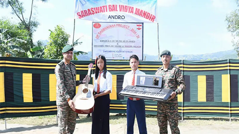 Manipur: Army provides musical instrument to school in Imphal East under Operation Sadbhavna