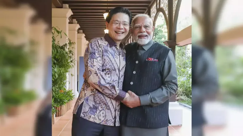 PM Modi lands in Singapore, greets counterpart Lawrence Wong with hug