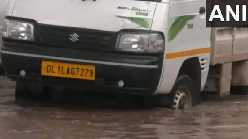 Roads waterlogged in parts of Delhi after a spell of rain