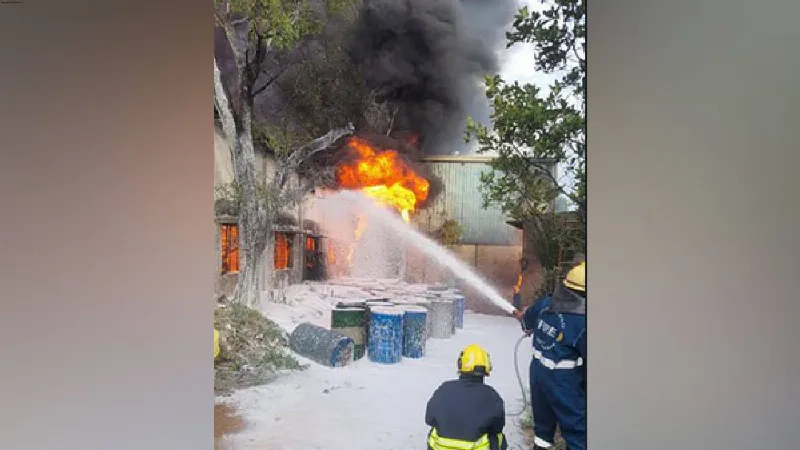 A massive fire breaks out in paints godown in Medchal-Malkajgiri district of Telangana