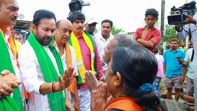 Union Minister G Kishan Reddy visits flood-affected areas in Telangana