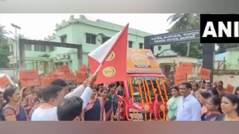 MP Sambit Patra, Odisha Minister flag off 'Subhadra Swagat Padayatra' ahead of scheme launch