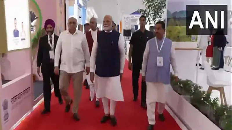 PM Modi visits exhibition at 4th Global Renewable Energy Investor's Meet in Gandhinagar