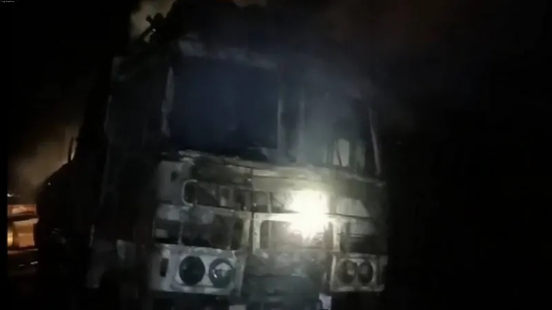 Andhra Pradesh: 2 dead and two injured after collision of two lorries results in fire