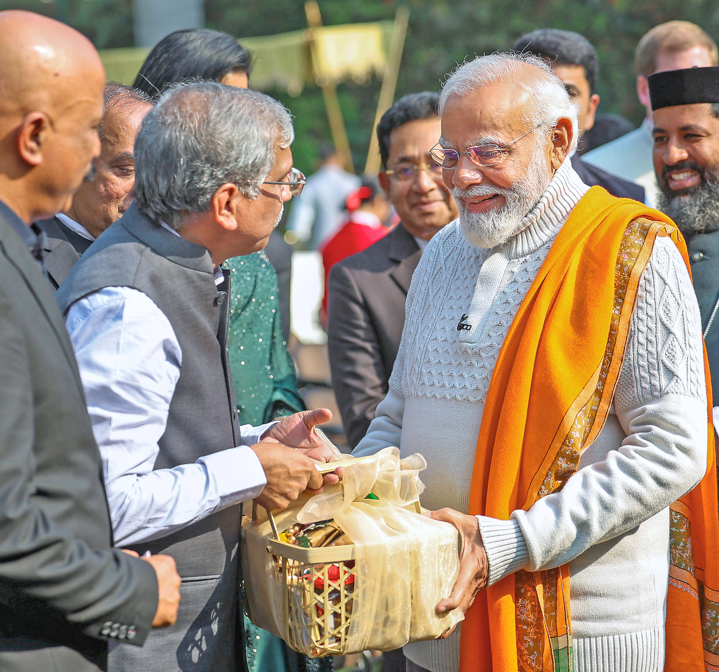 Christian community greets PM Modi.