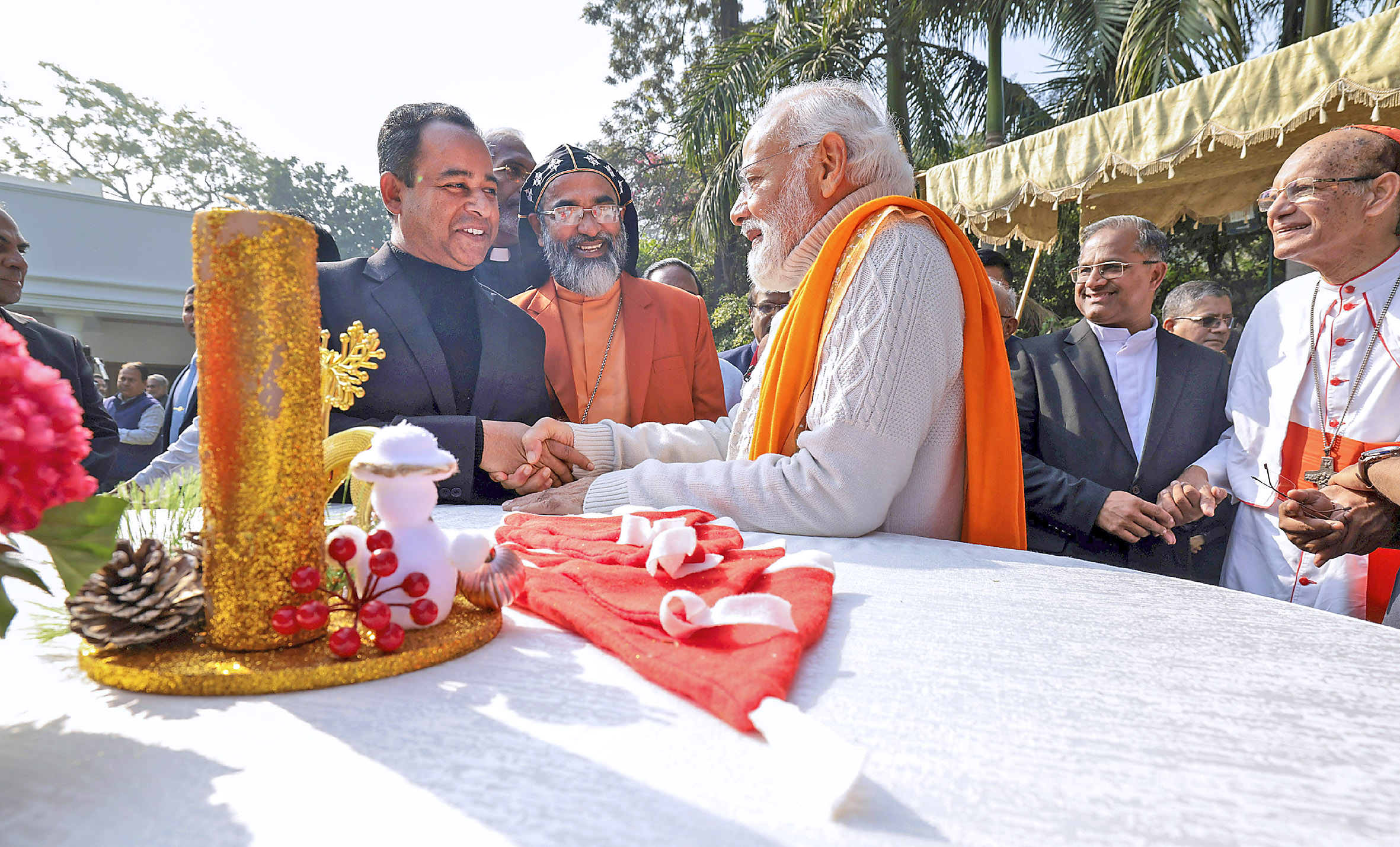 PM Narendra Modi with Christian community members.