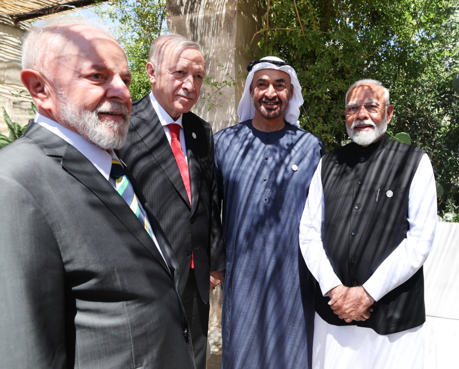 Modi with Lula, Recep Tayyip Erdoğan, Sheikh Mohamed bin Zayed Al Nahyan