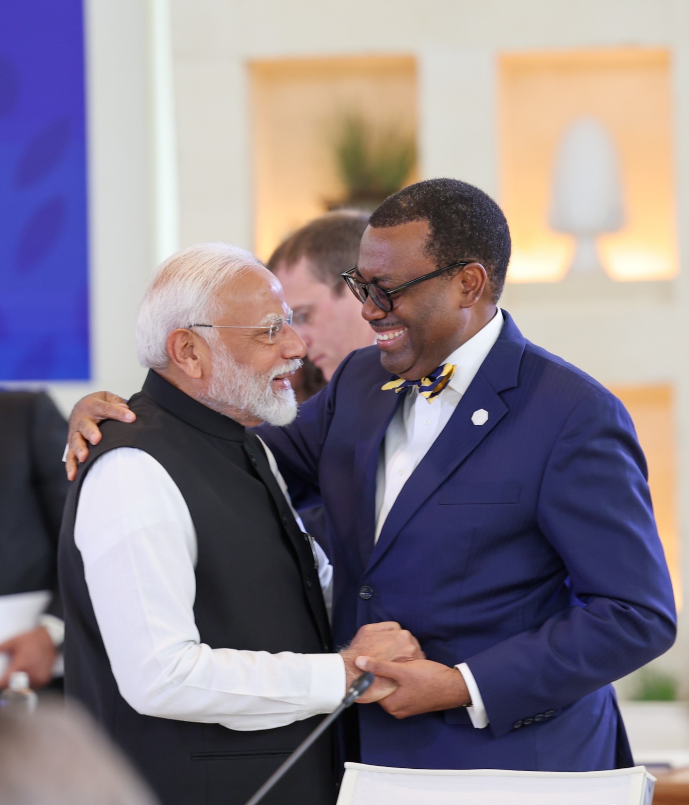 Modi with African Development Bank President Akinwumi Adesina