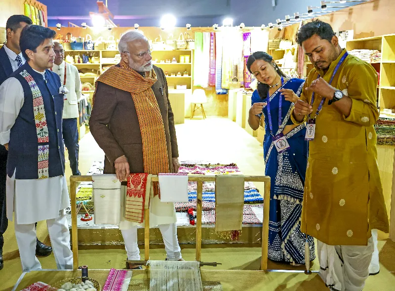 PM Modi during the exhibition.