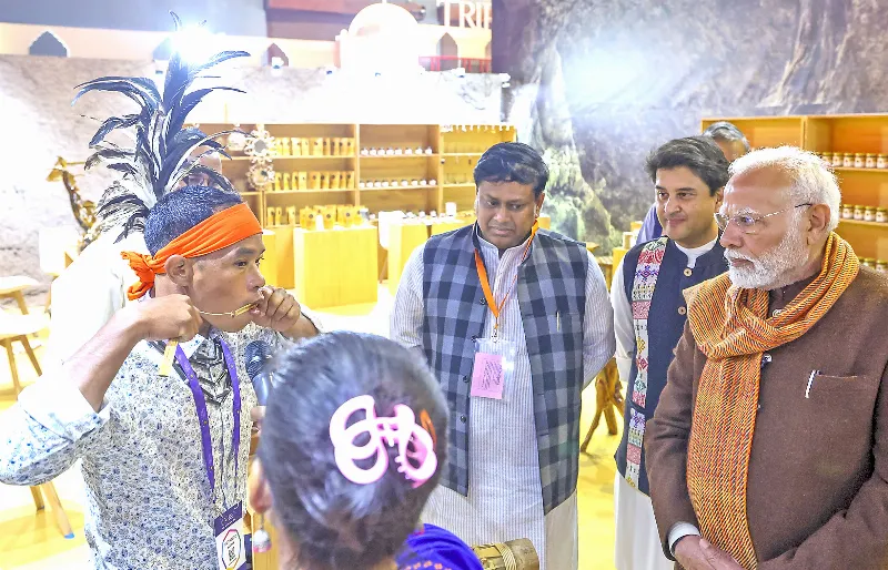 PM Modi during the exhibition.