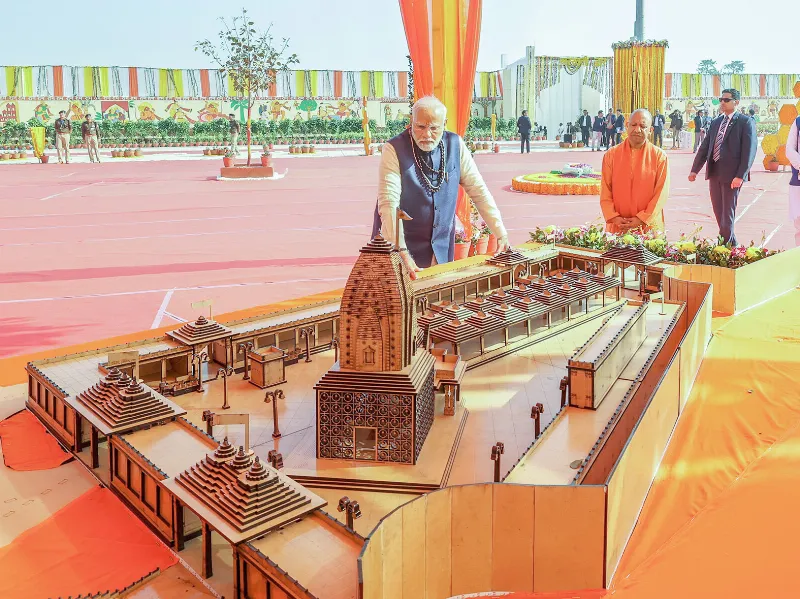 Modi inspects developmental works of Maha Kumbh Mela-2025.